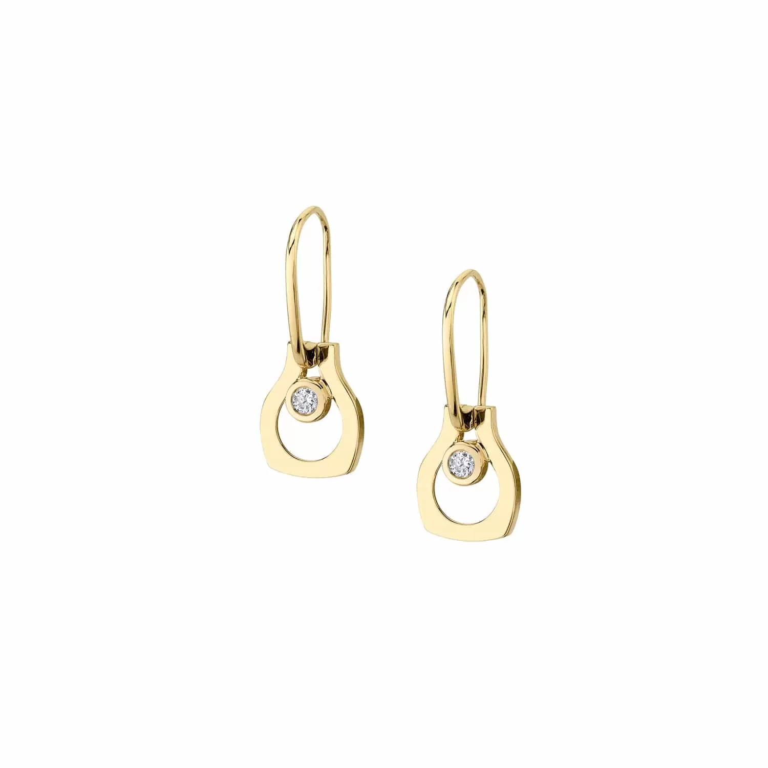 14 Karat Yellow Gold Signature Swing Hook Earrings