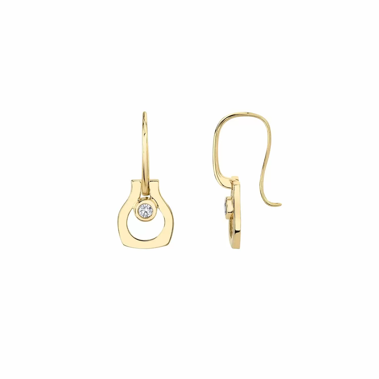 14 Karat Yellow Gold Signature Swing Hook Earrings