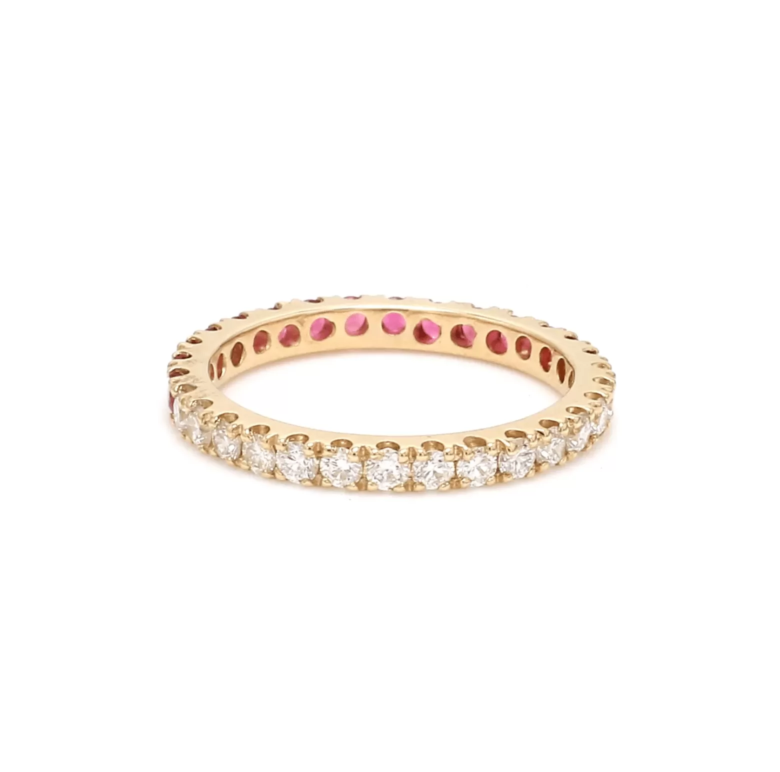 14K & 18K Ombre Ruby & Diamond Eternity Ring