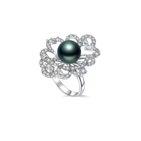 18K Diamond Tahitian Pearl Ring KR00060