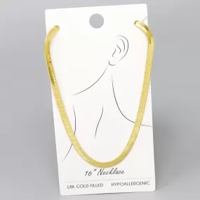 18K Gold Filled Herringbone Chain Short Necklace