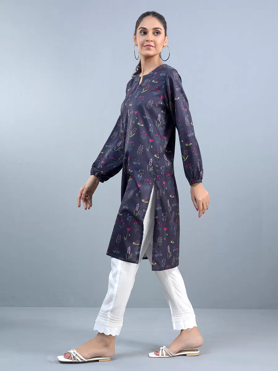 1pc Stitched Basic Printed Cotton Silk Shirt