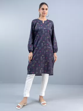 1pc Stitched Basic Printed Cotton Silk Shirt