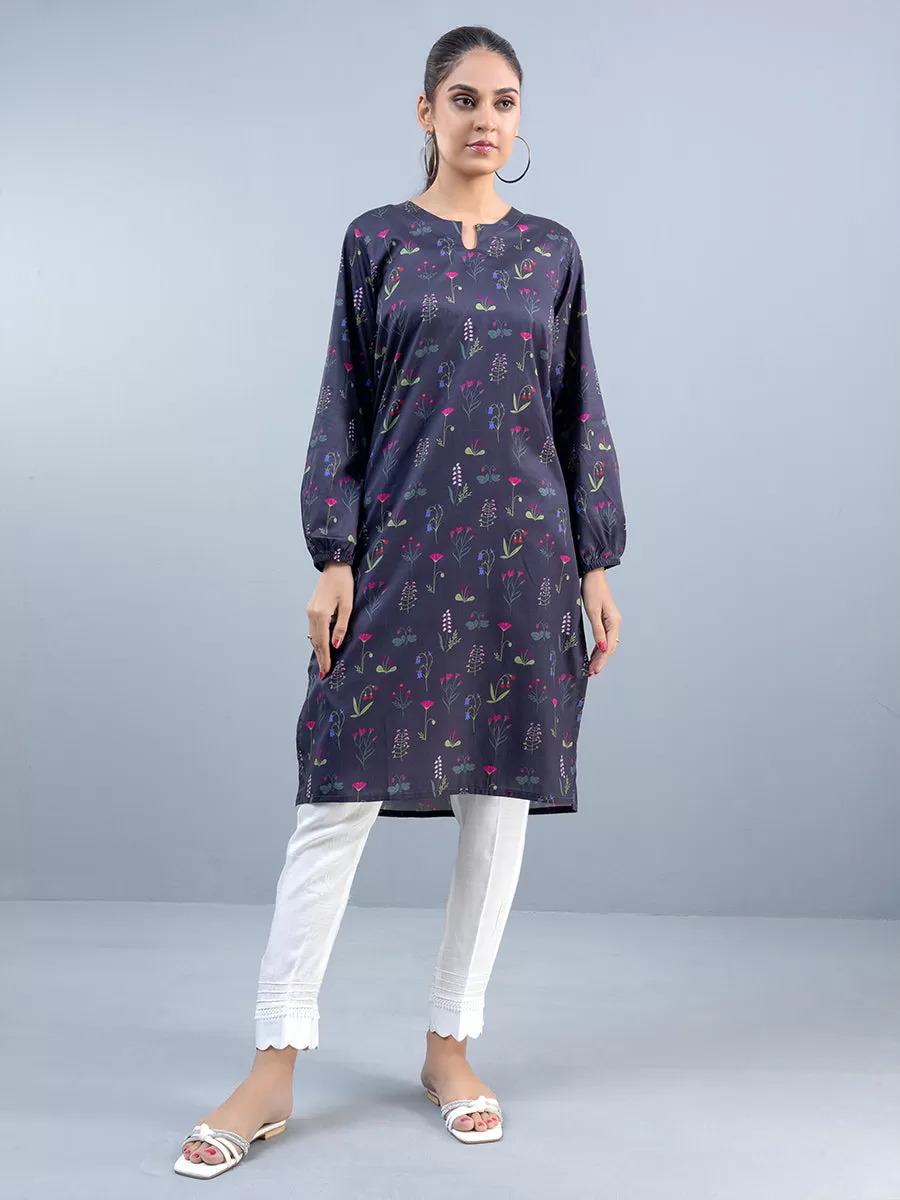 1pc Stitched Basic Printed Cotton Silk Shirt