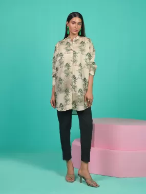 1pc - Stitched Basic Printed Lawn Silk Shirt