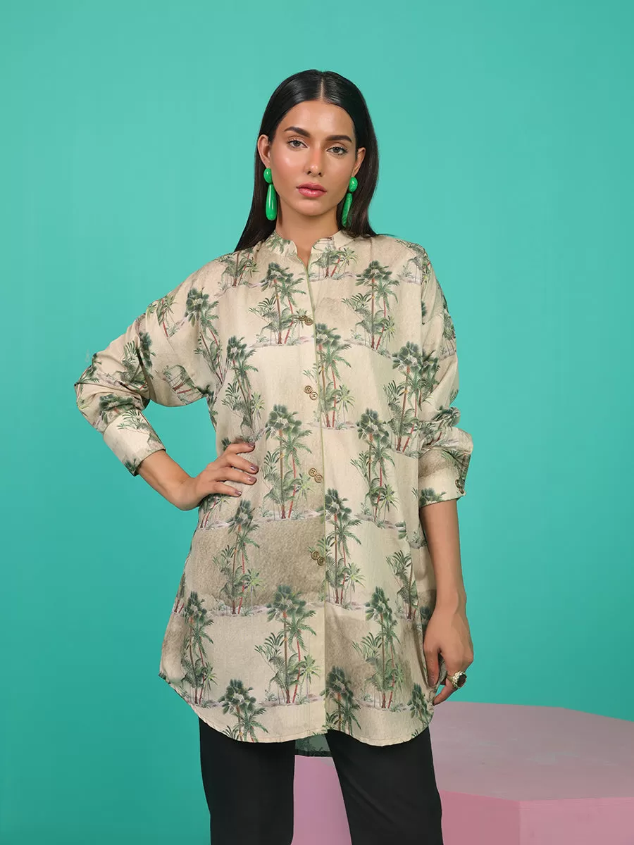 1pc - Stitched Basic Printed Lawn Silk Shirt