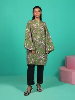 1pc - Stitched Basic Printed Lawn Silk Shirt