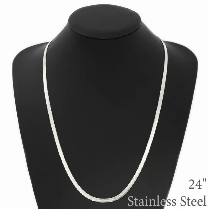 4 MM Herringbone Chain Stainless Steel Necklace