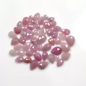 54.50cts Natural Untreated PINK SAPPHIRE Gemstone Pear Shape Rose Cut 5*4mm - 10*7mm 51pcs Lot For Jewelry