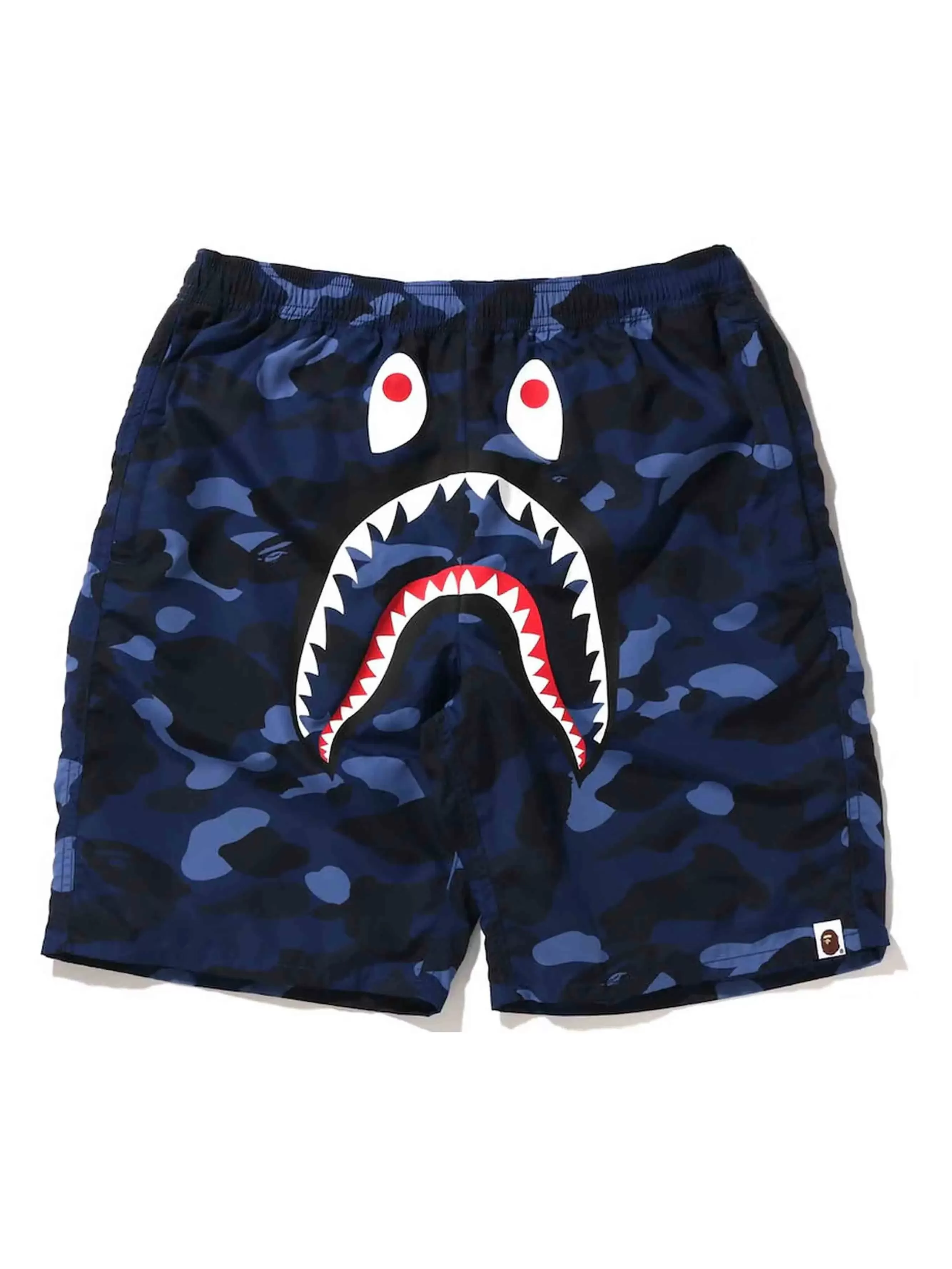 A Bathing Ape Color Camo Shark Beach Shorts Navy