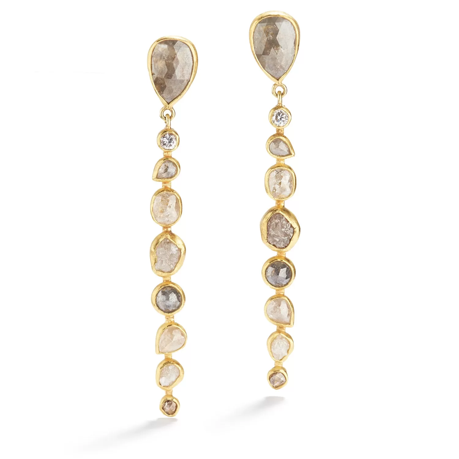 A Line of Diamond Drop Earrings