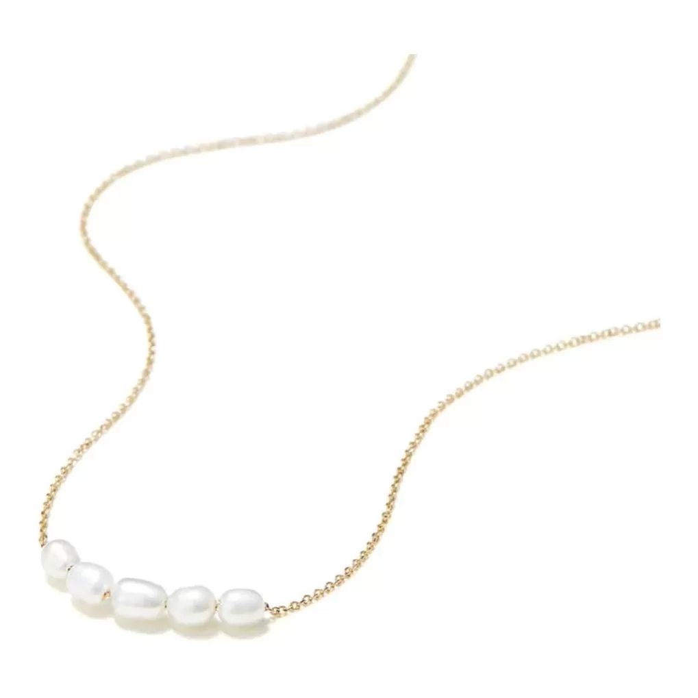 Addie Organic Multi Pearl Beaded Gold Necklace