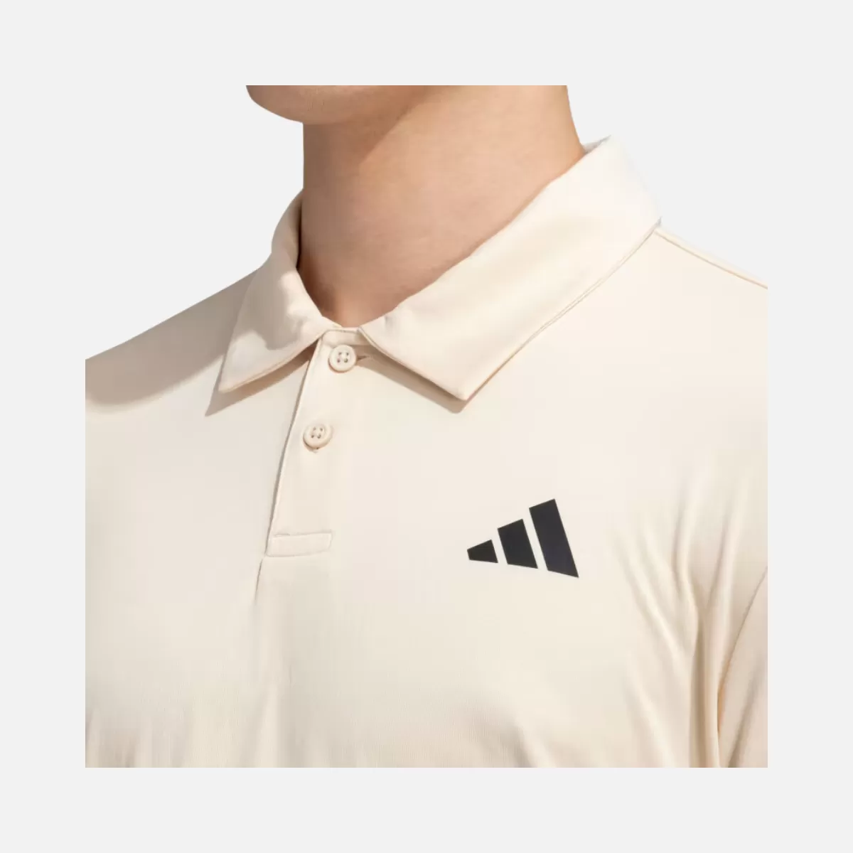 Adidas Club 3 Stripes polo Men's Tennis T-shirt -Sand Strata