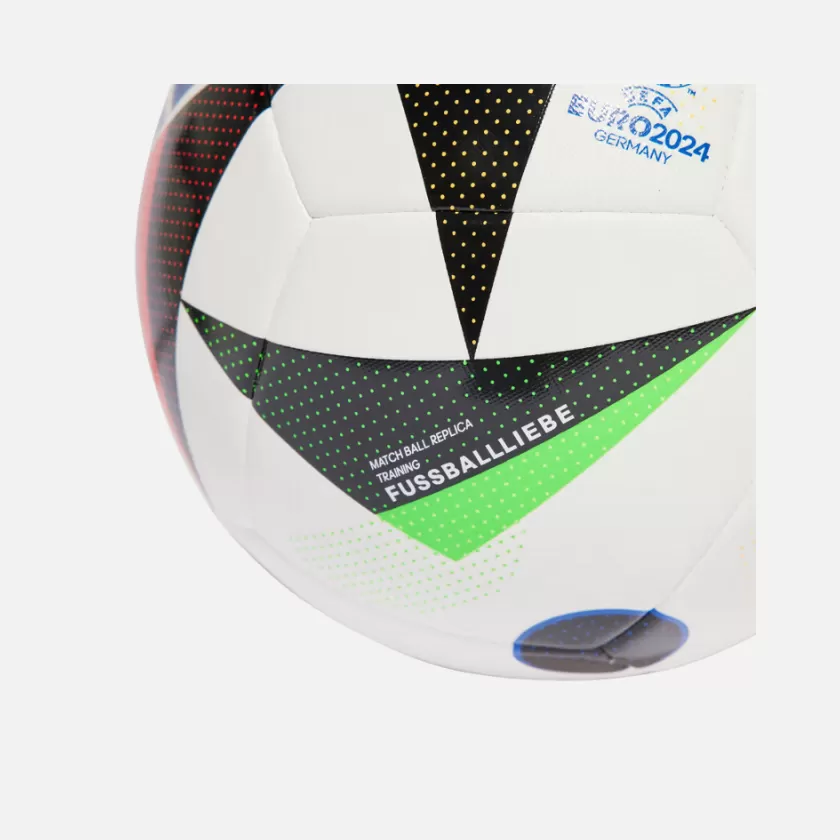 Adidas Euro 24 Training Football Ball- White/Black/Glow Blue