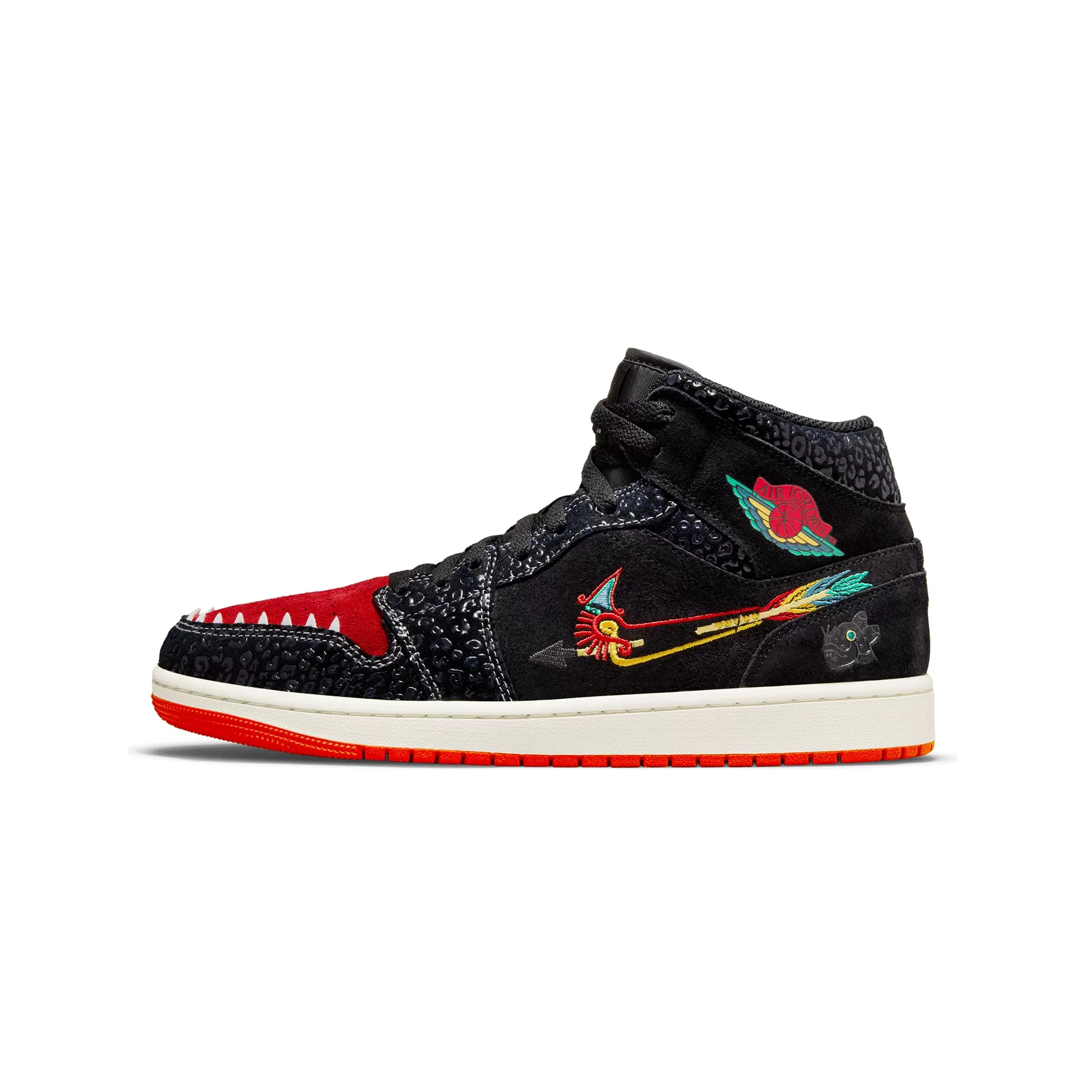 Air Jordan 1 Mens Mid SE Shoe 'Black/Chile Red'