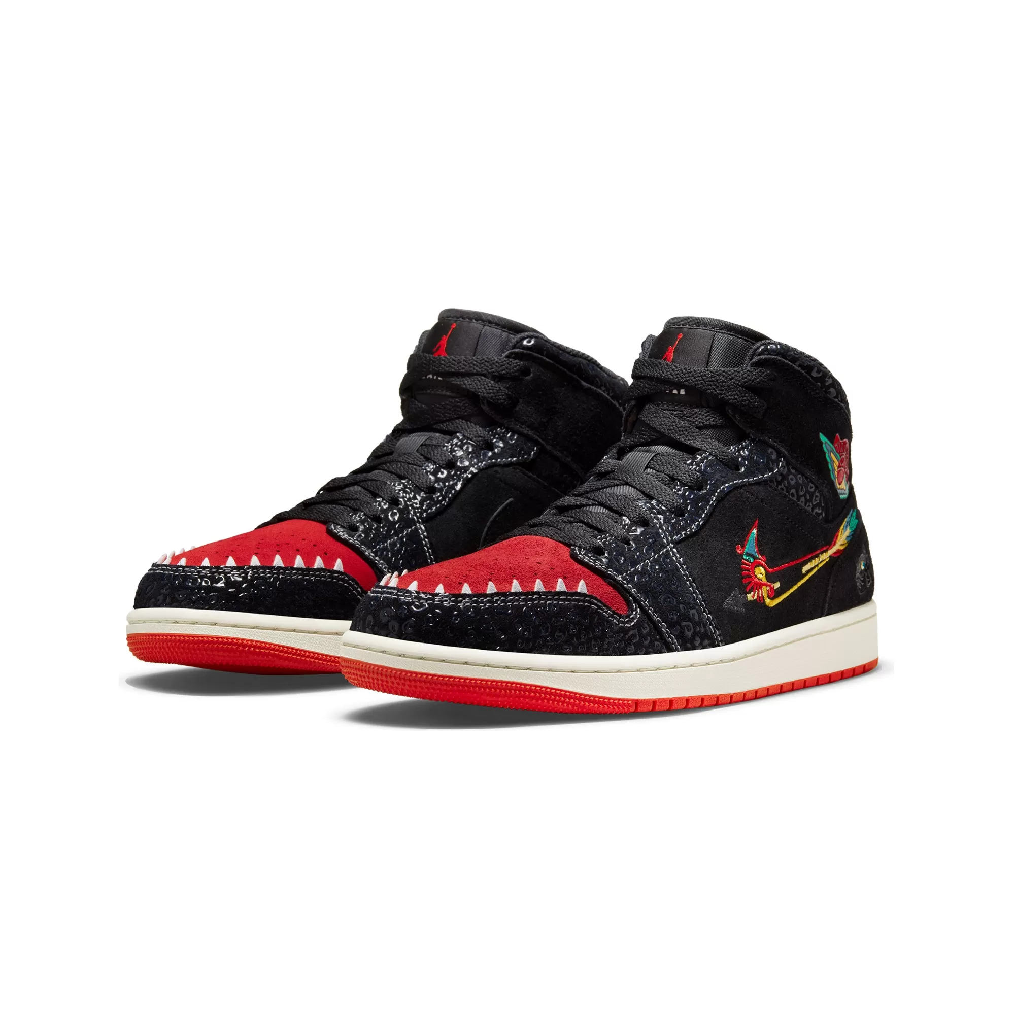 Air Jordan 1 Mens Mid SE Shoe 'Black/Chile Red'