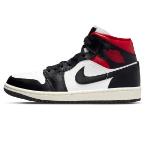 Air Jordan 1 Mid Wmns 'Black Sail Gym Red'