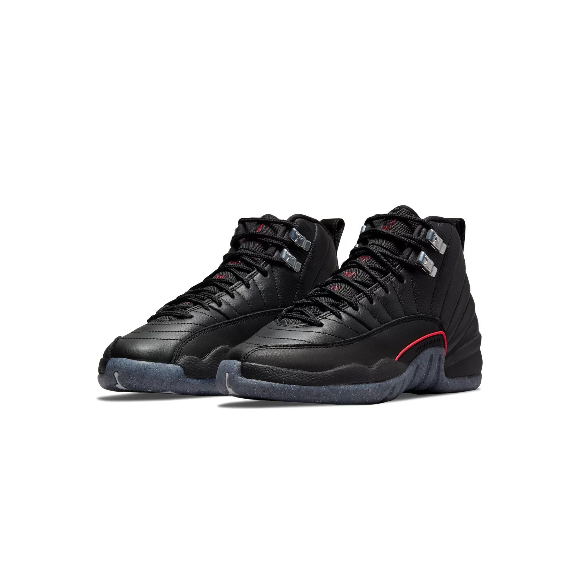 Air Jordan Kids 12 Retro Shoes Black/Bright Crimson