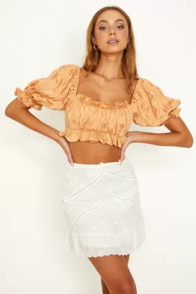 Aline Tie Back Crop Top Tangerine