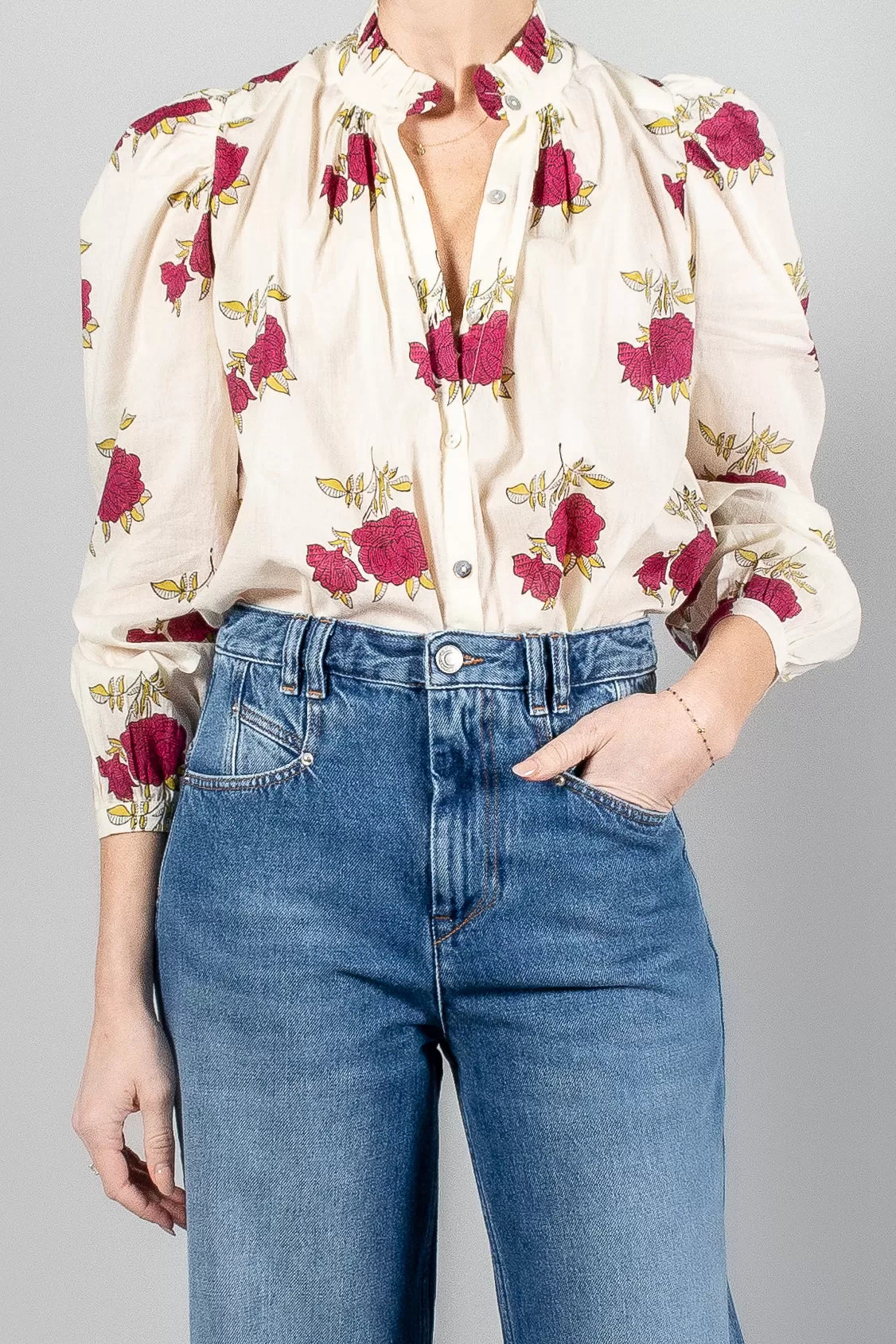 Alix Of Bohemia Annabel Cerise Rosette Shirt