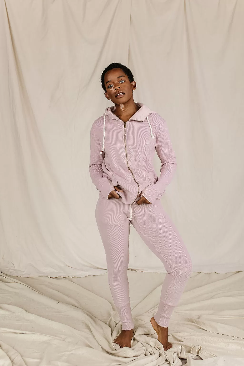 Ampersand Avenue Waffle Knit Jogger - Blush