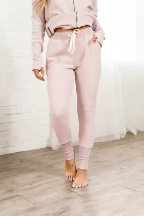 Ampersand Avenue Waffle Knit Jogger - Blush