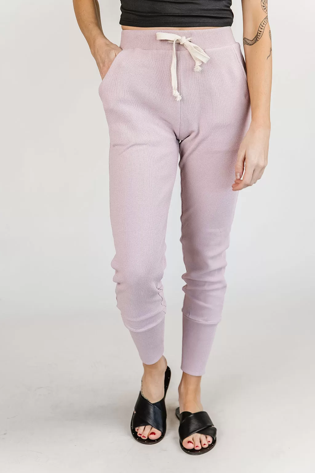 Ampersand Avenue Waffle Knit Jogger - Blush