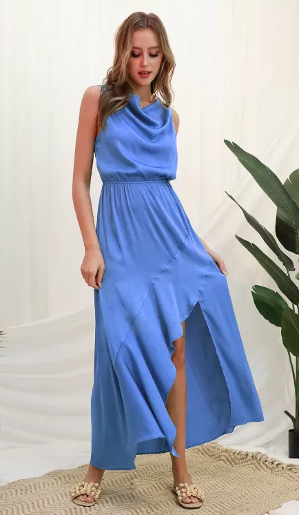 Angela Cowl Neck Drape Maxi Dress - Final Sale 40% off