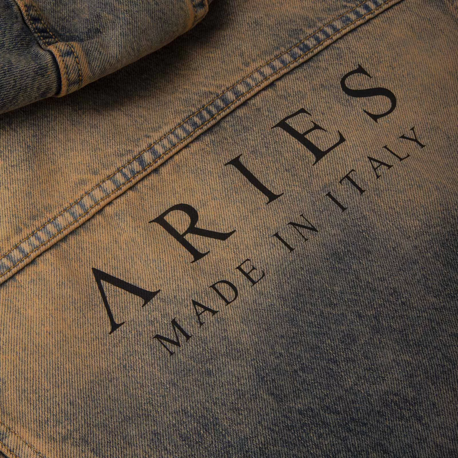 ARIES Acid Wash Hooded Denim Jacket