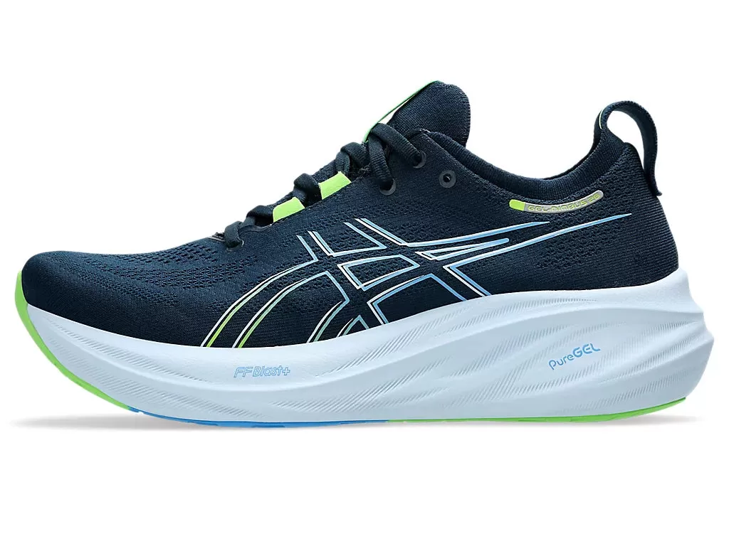 Asics Men's GEL-NIMBUS 26 WIDE - French Blue/Electric Lime