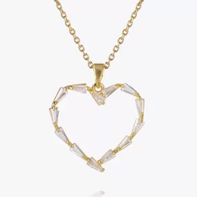 Baguette Heart Necklace / Crystal