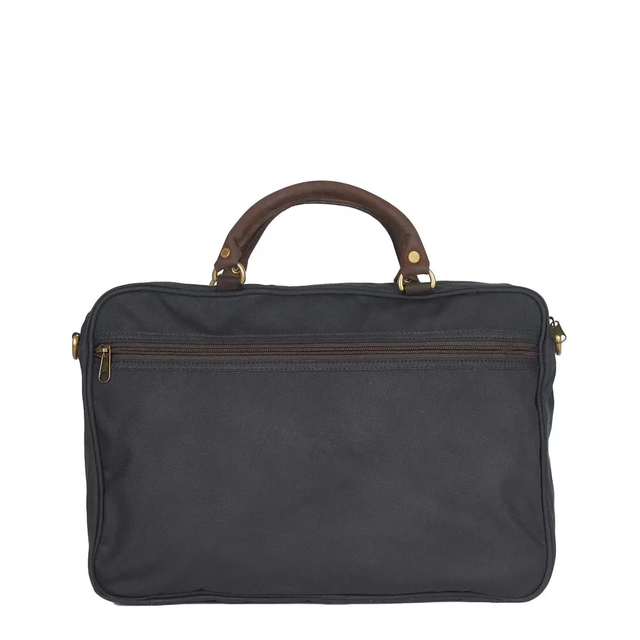 Barbour Wax Leather Briefcase Navy