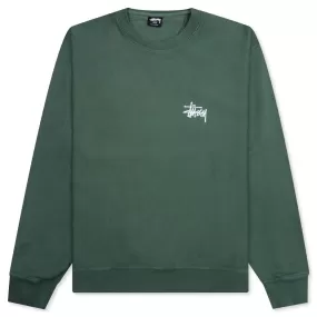 Basic Stussy Pigment Dyed Crew - Forest