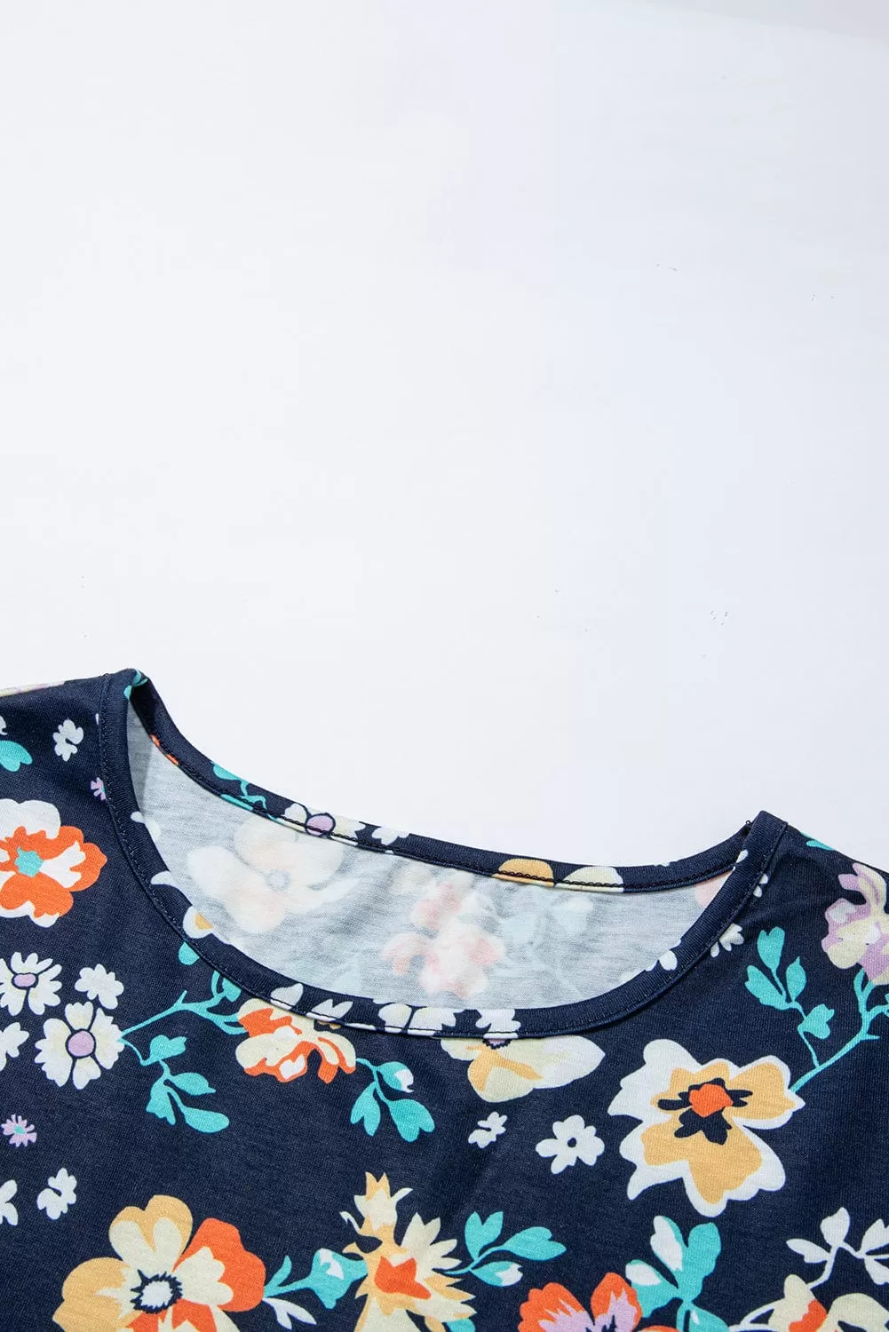 Bella Blue Short Sleeve A-line Floral Dress