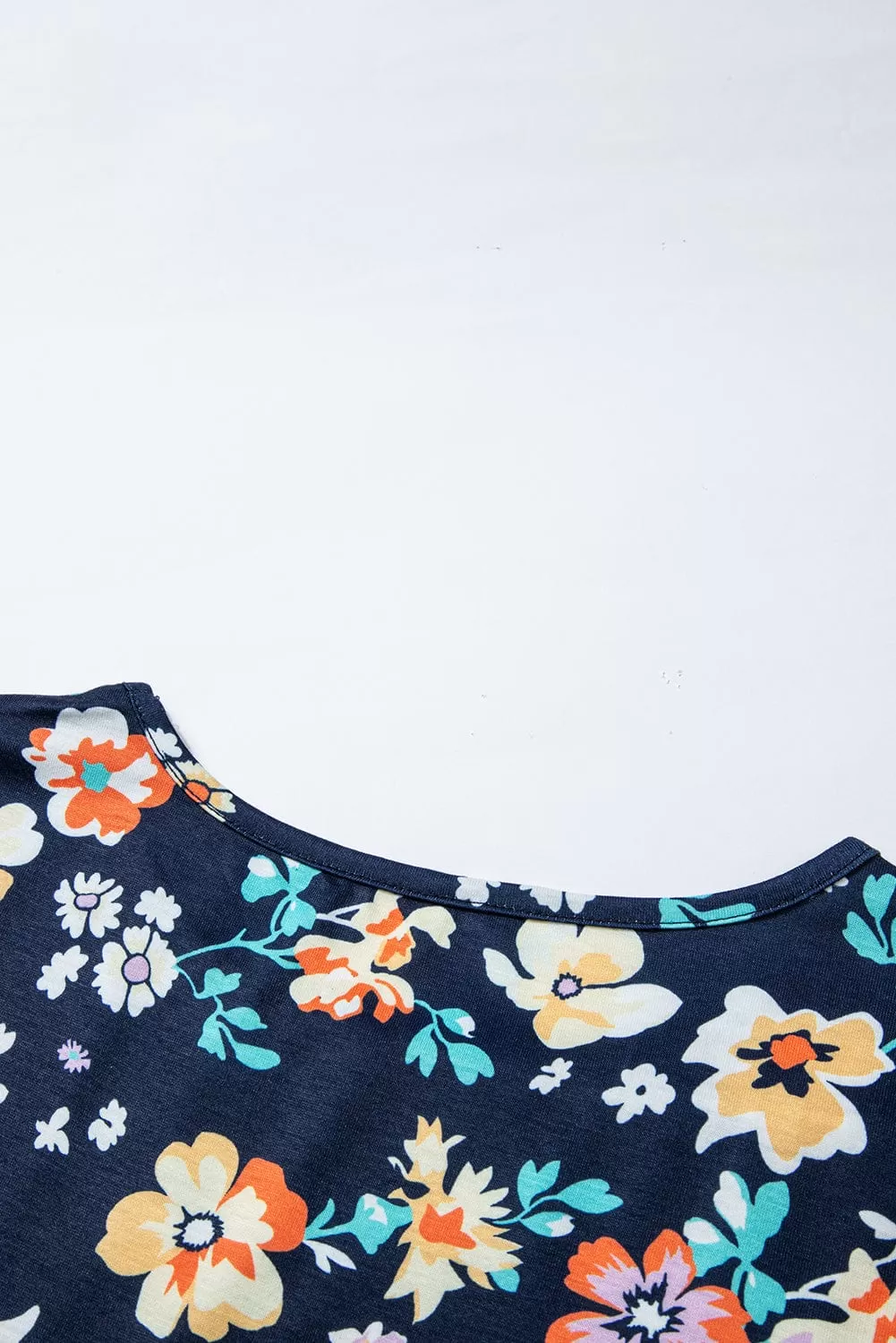 Bella Blue Short Sleeve A-line Floral Dress