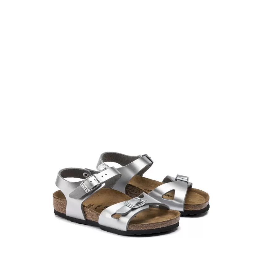 BIRKENSTOCK SANDALO RIO 1019201 METALLIC ARGENTO