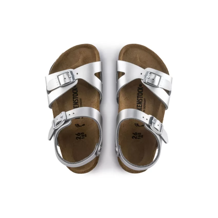 BIRKENSTOCK SANDALO RIO 1019201 METALLIC ARGENTO