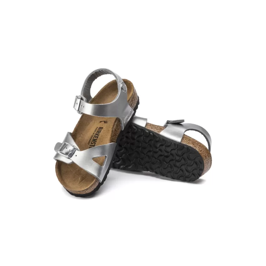 BIRKENSTOCK SANDALO RIO 1019201 METALLIC ARGENTO