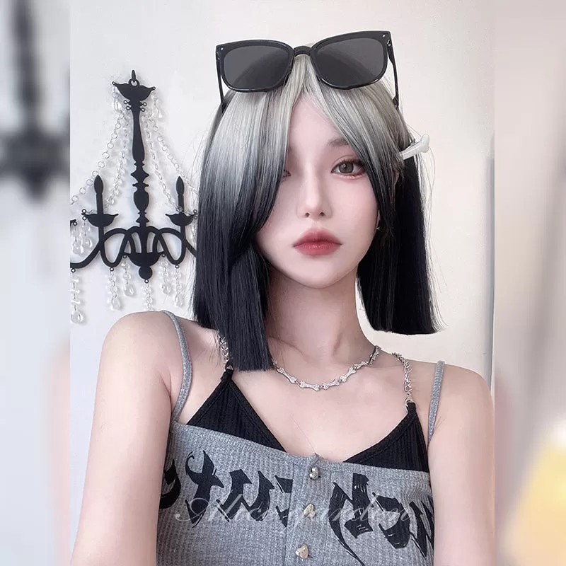 Black & Gray Short Wig