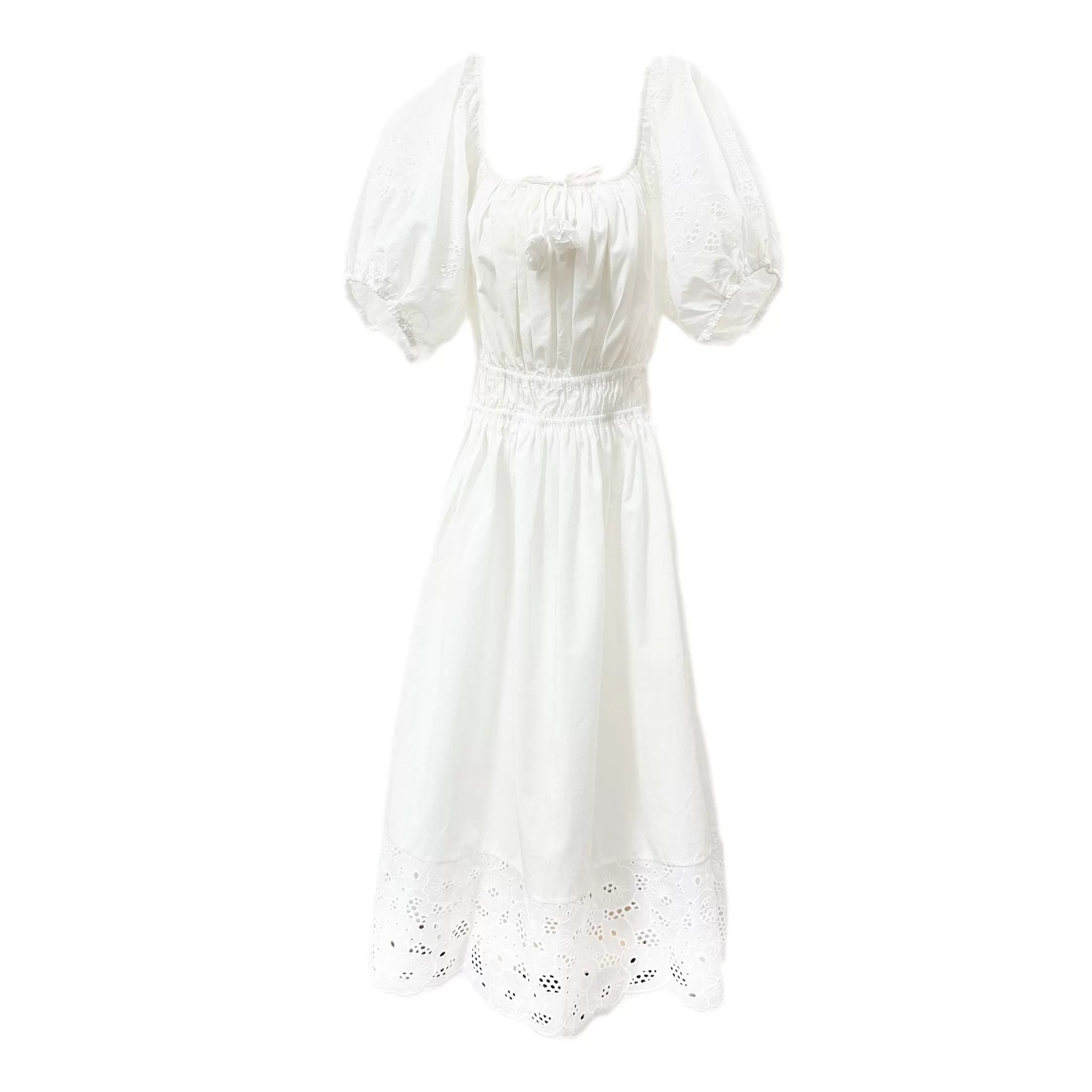 Blanca White Cotton Mom Dress