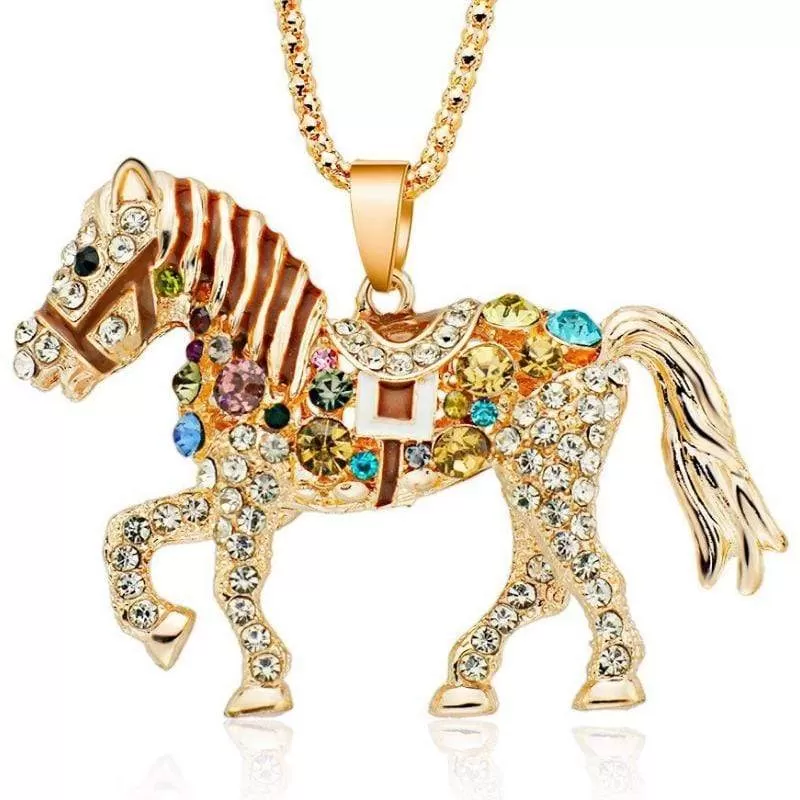 Blazing Saddles Crystal Necklace