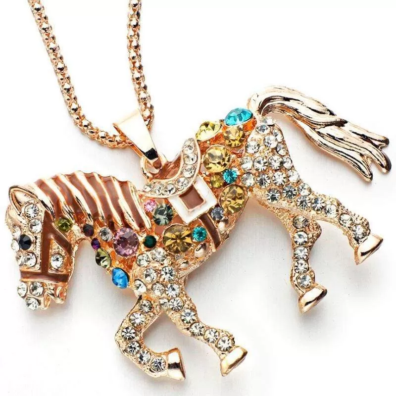 Blazing Saddles Crystal Necklace