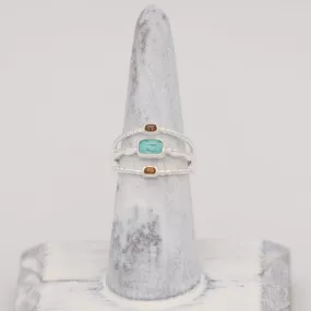 Boho Stack Ring from Dune Jewelry Featuring Turquoise and Blue Ridge Mountains Elements