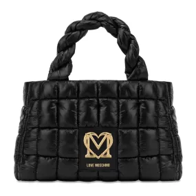 Borsa Donna a Mano LOVE MOSCHINO linea Thin Air in Nylon Trapuntato Nero