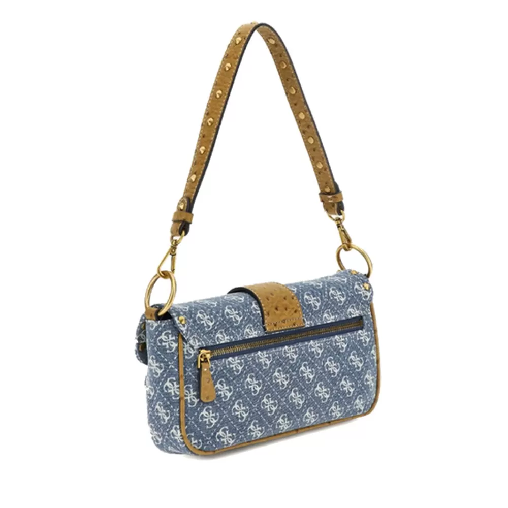 Borsa Donna a Spalla con Tracolla GUESS Linea Sardinia Colore Denim Logo