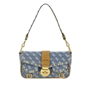 Borsa Donna a Spalla con Tracolla GUESS Linea Sardinia Colore Denim Logo