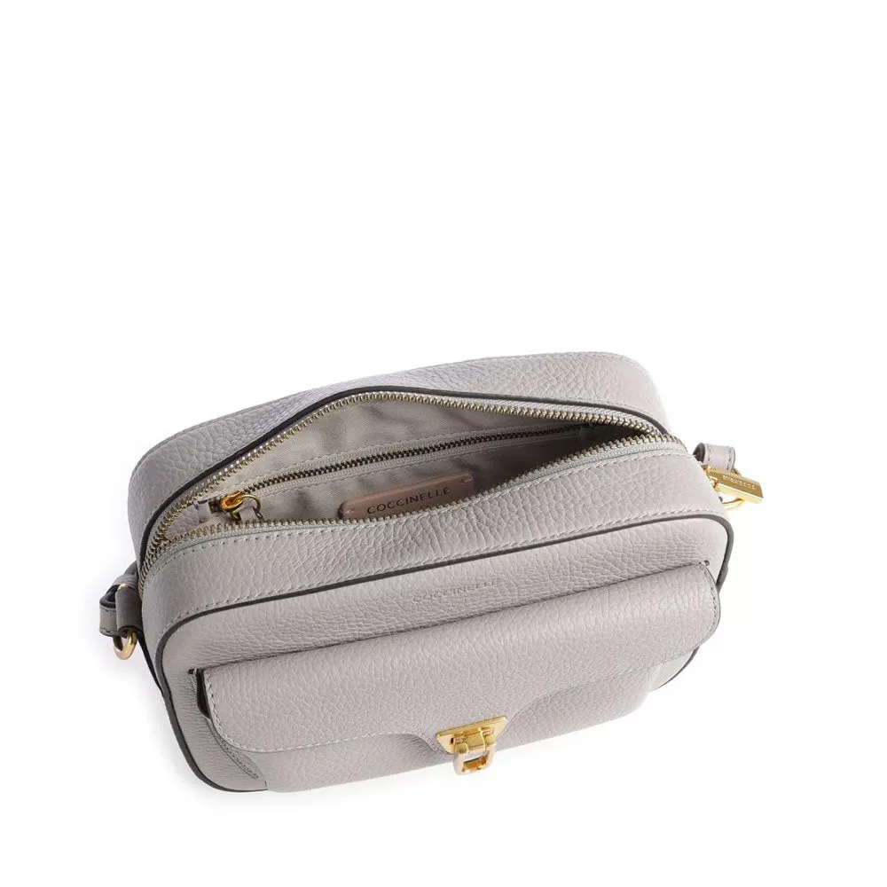 Borsa Donna a Tracolla COCCINELLE in Pelle Light Grey linea Beat Soft Misura Media