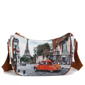 Borsa Donna Hobo Bag a Tracolla Y NOT YES-628 Stampa C'Est La Vie