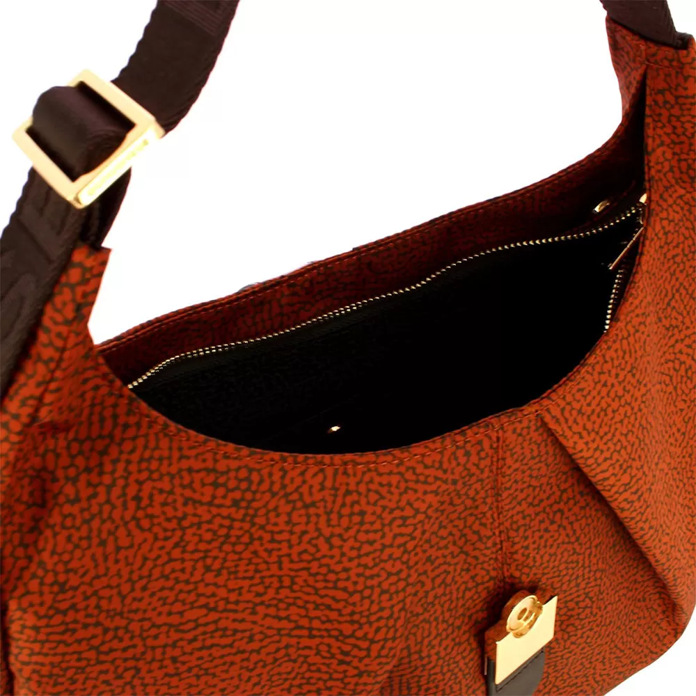 Borsa Donna Hobo Large BORBONESE linea Cortina in Tessuto Op Tabasco