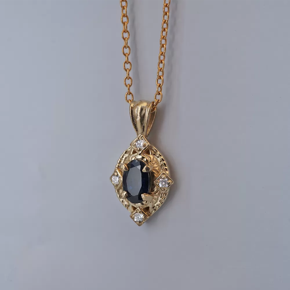 Cairo Moonlight Blue Sapphire Necklace